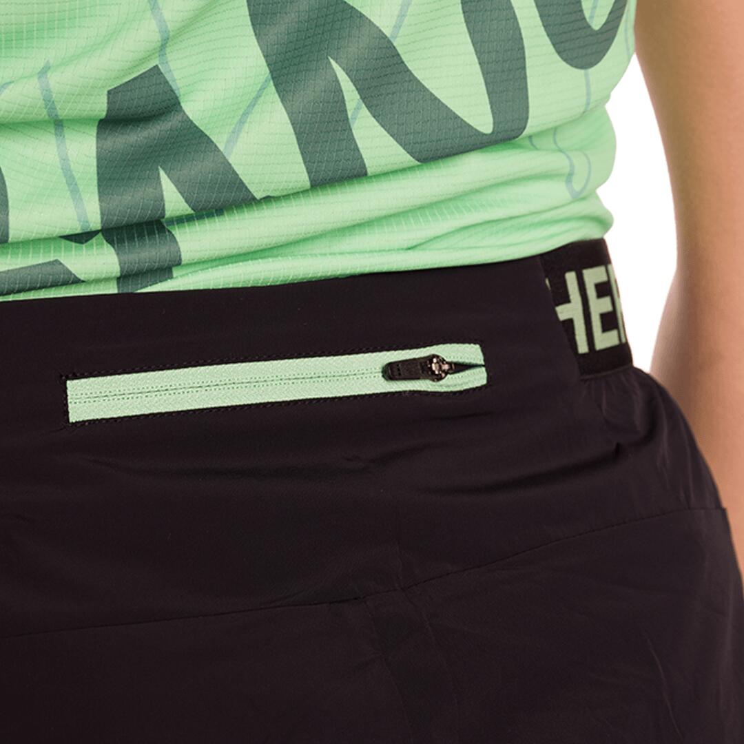 Pantalones cortos de Trail Running para Mujer Trangoworld Larues Negro/Verde 5/6