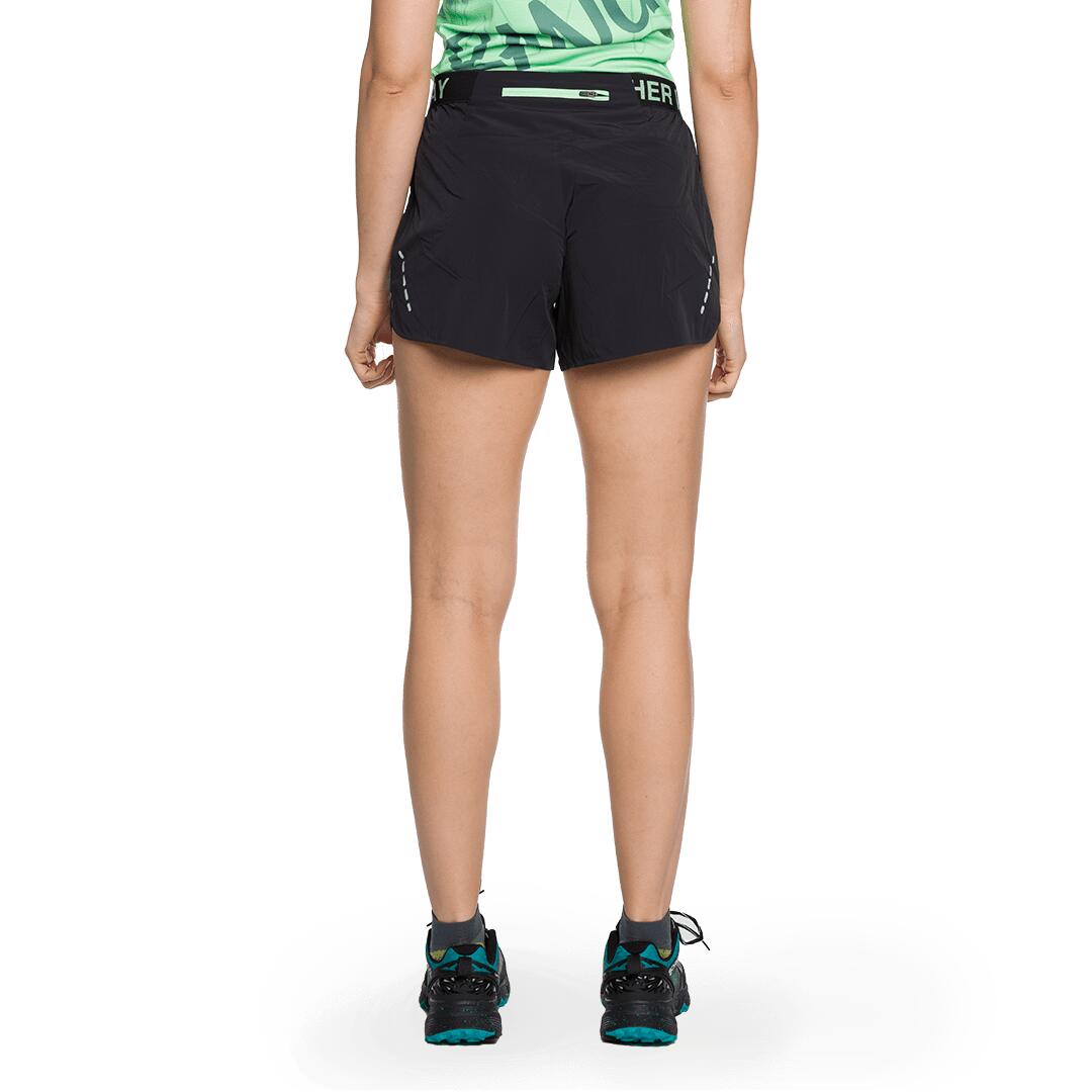 Pantalones cortos de Trail Running para Mujer Trangoworld Larues Negro/Verde 4/6