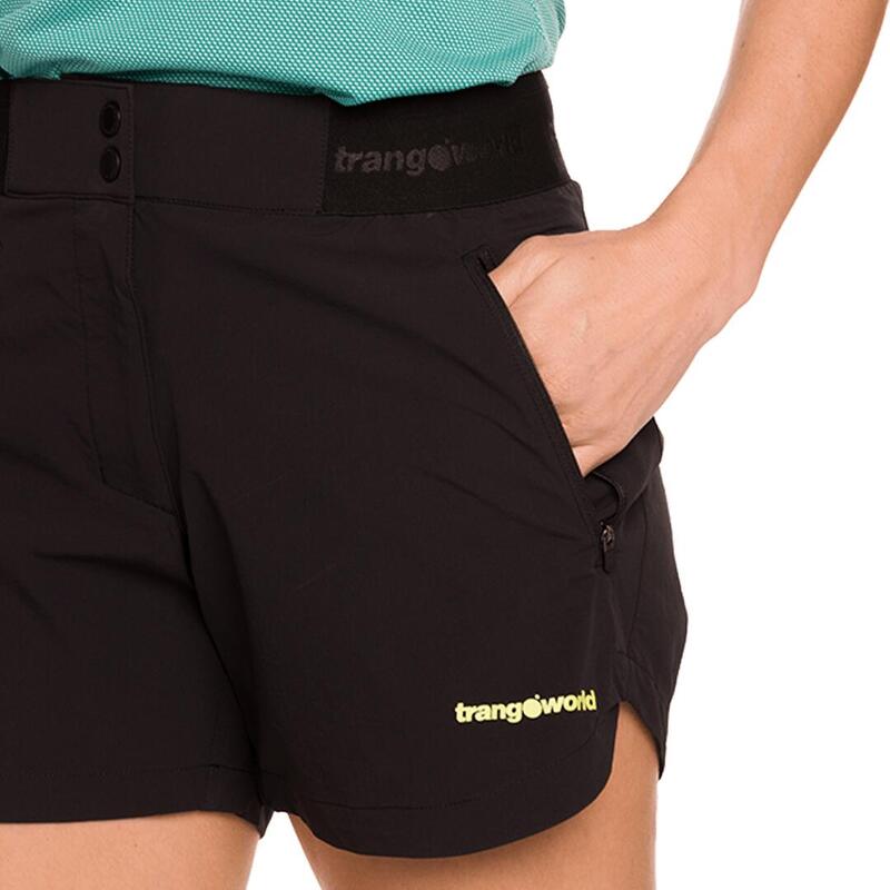 Pantalón corto para Mujer Trangoworld Stora Negro/Amarillo protección UV+30