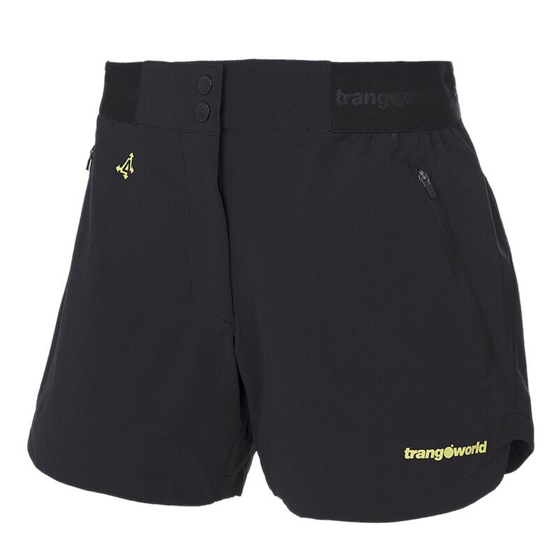 Pantalones cortos para Mujer Trangoworld Stora Negro/Amarillo protección UV+30