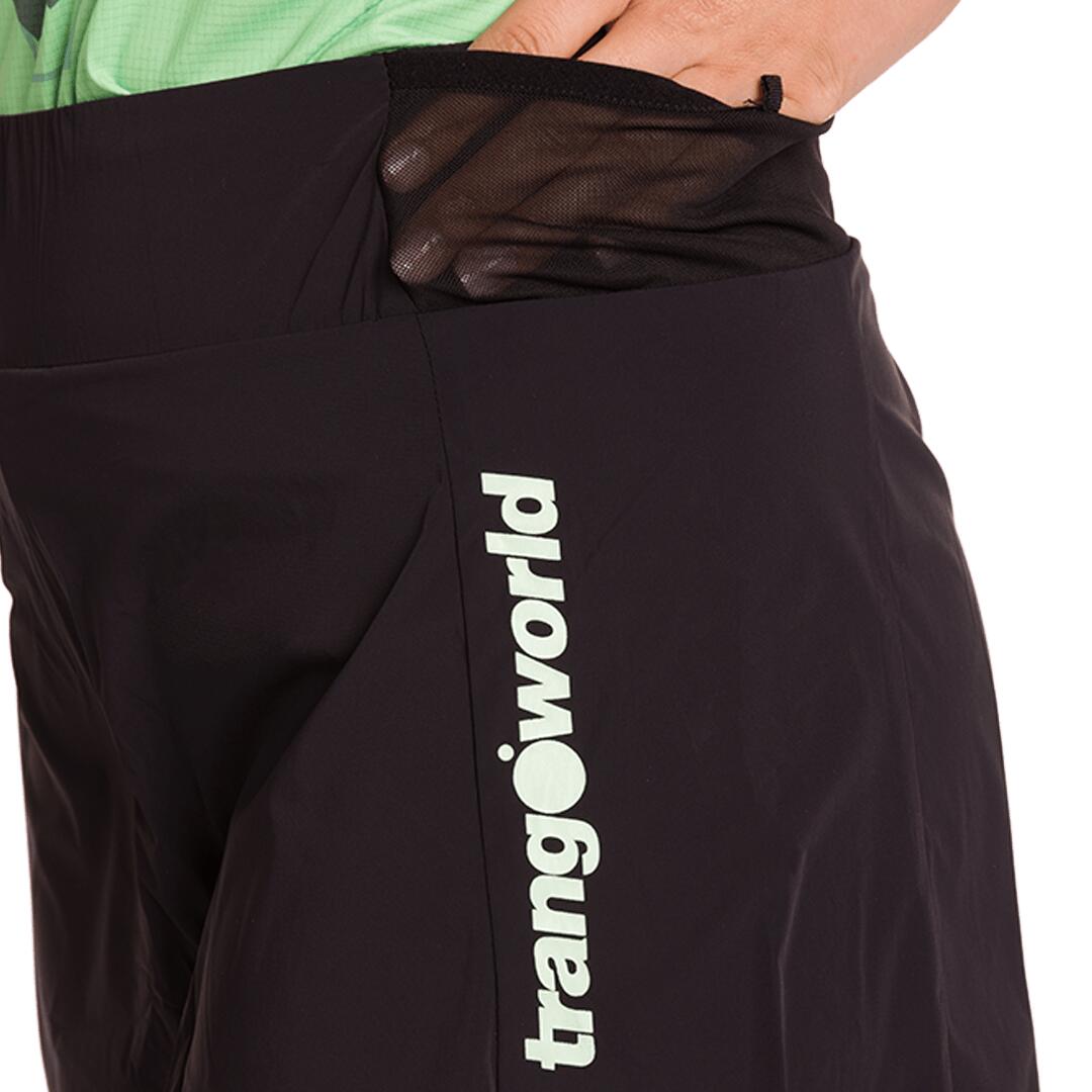 Falda de Trail Running para Mujer Trangoworld Moreta Negro/Verde 5/7