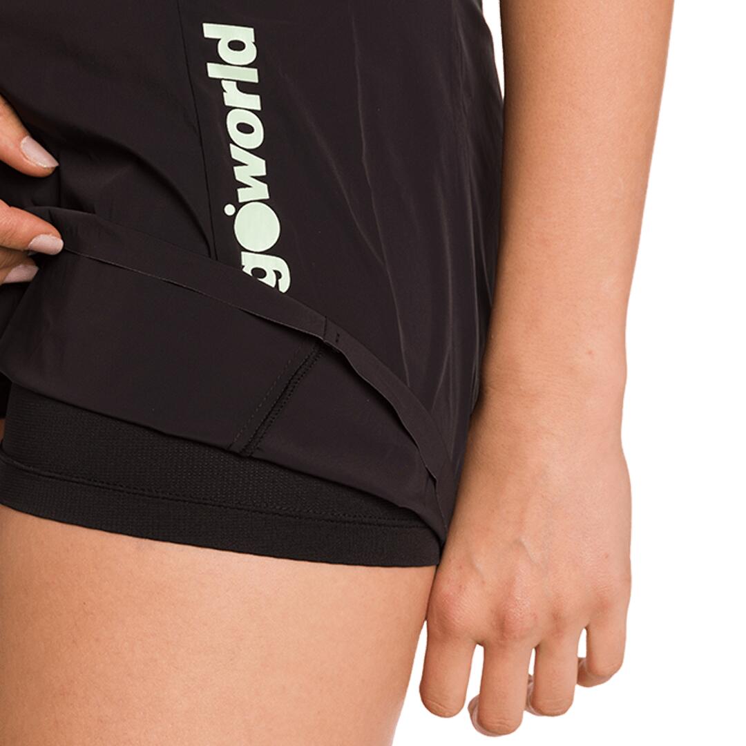Falda de Trail Running para Mujer Trangoworld Moreta Negro/Verde 7/7