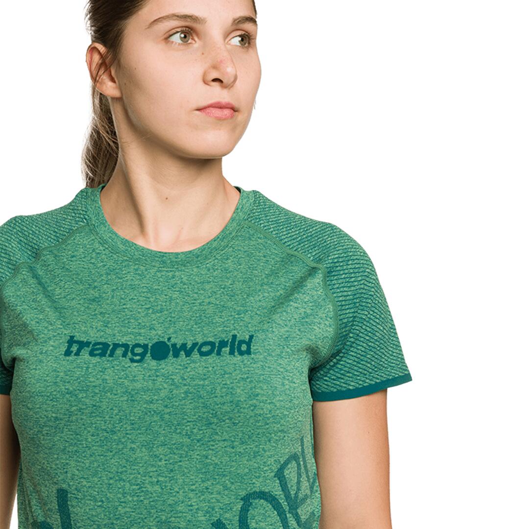 Camiseta de Trail Running para Mujer Trangoworld Visker Verde/Azul 3/6