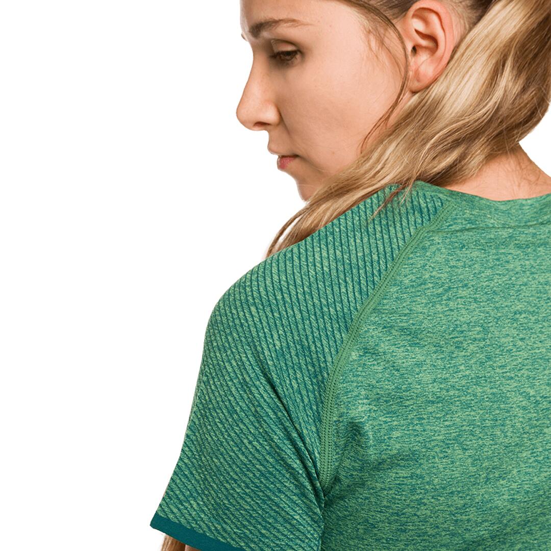 Camiseta de Trail Running para Mujer Trangoworld Visker Verde/Azul 5/6