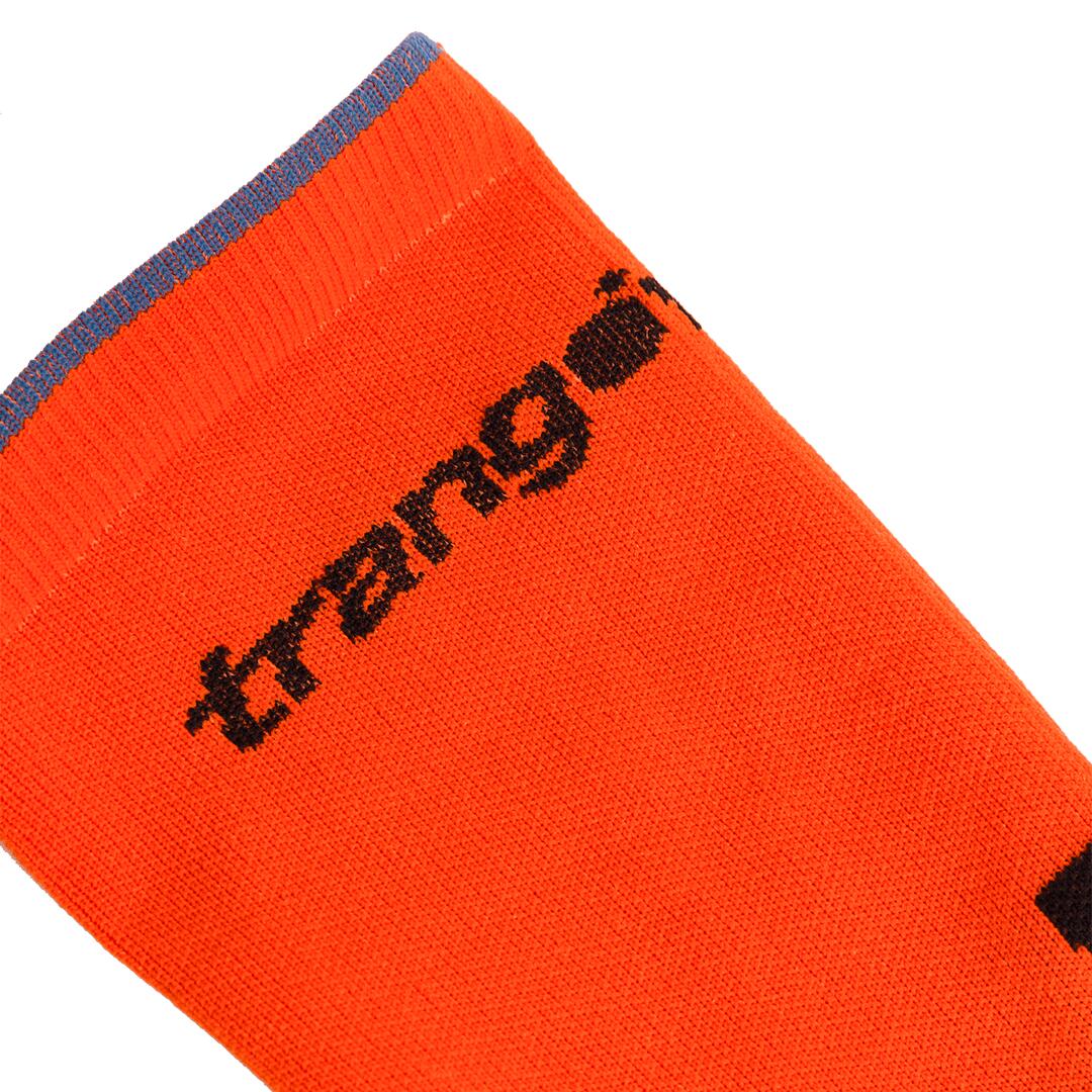 Calcetines de Trail Running Trangoworld Valeille Naranja/Azul de caña media 2/4