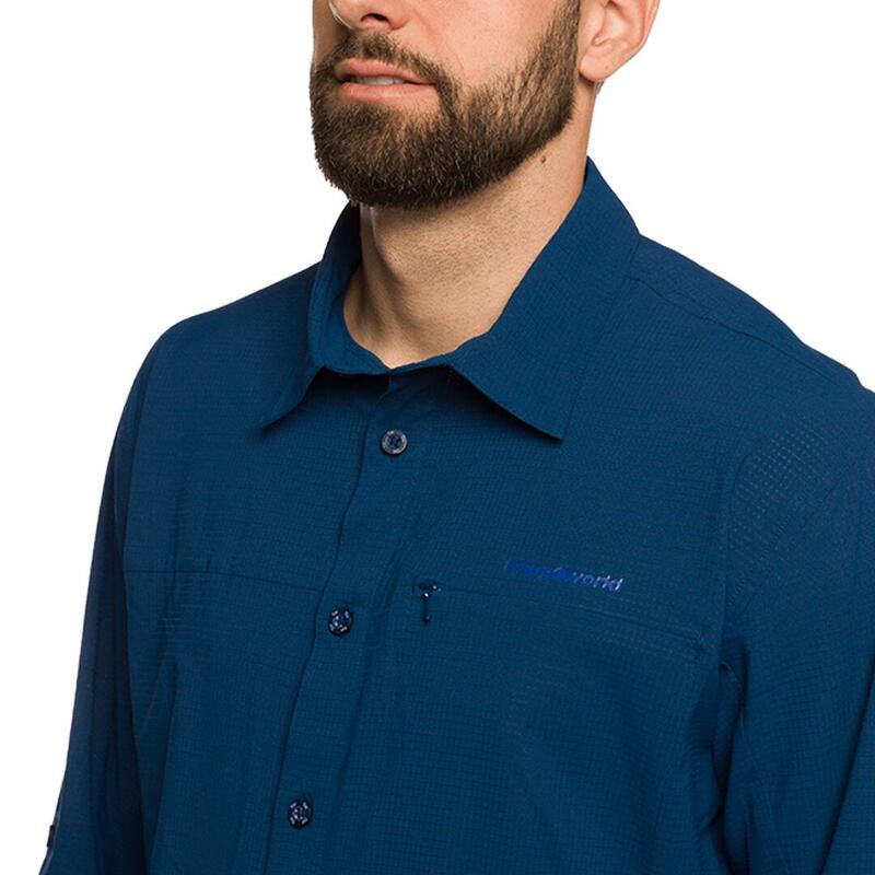 Camisa mangas largas para Hombre Trangoworld Vignemale vn Azul/Gris protección