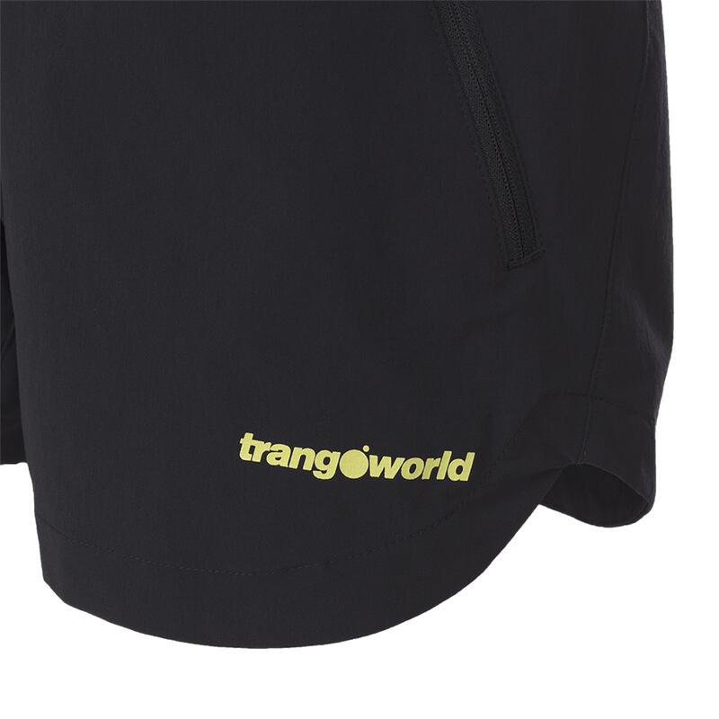 Pantalón corto para Mujer Trangoworld Stora Negro/Amarillo protección UV+30