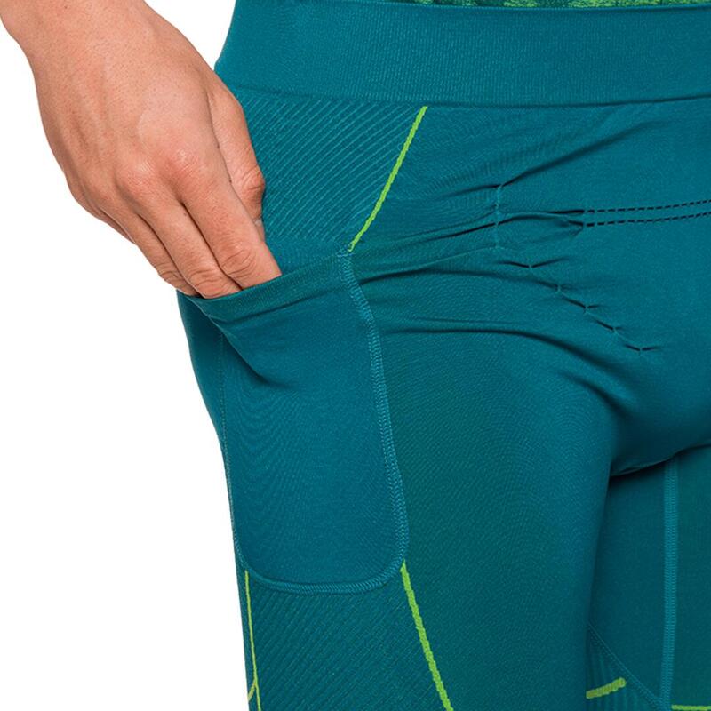 Pantalones cortos de Trail Running para Hombre Trangoworld Omex Azul/Verde