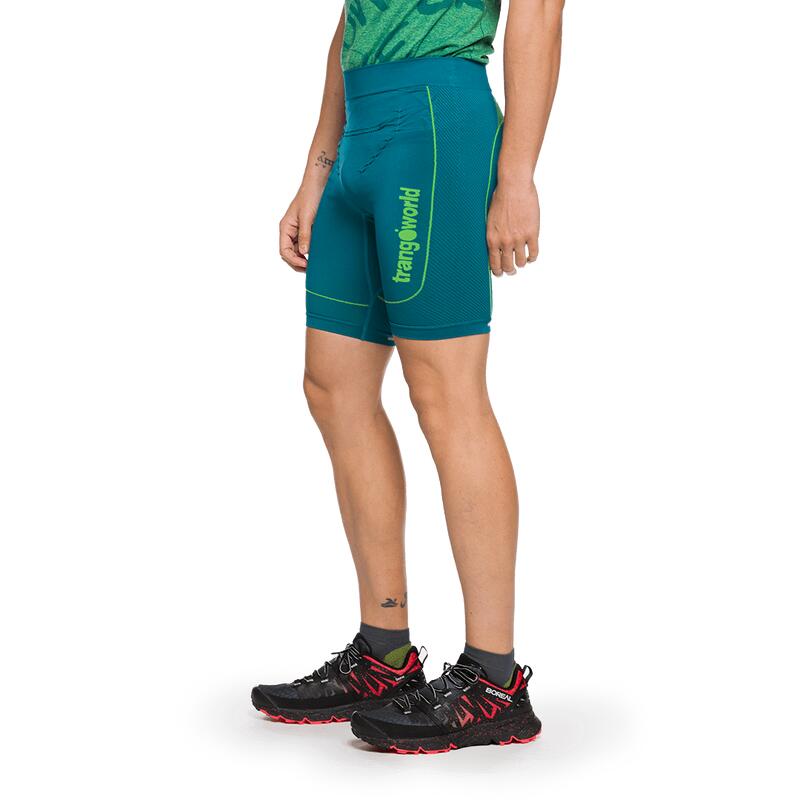 Pantalones cortos de Trail Running para Hombre Trangoworld Omex Azul/Verde