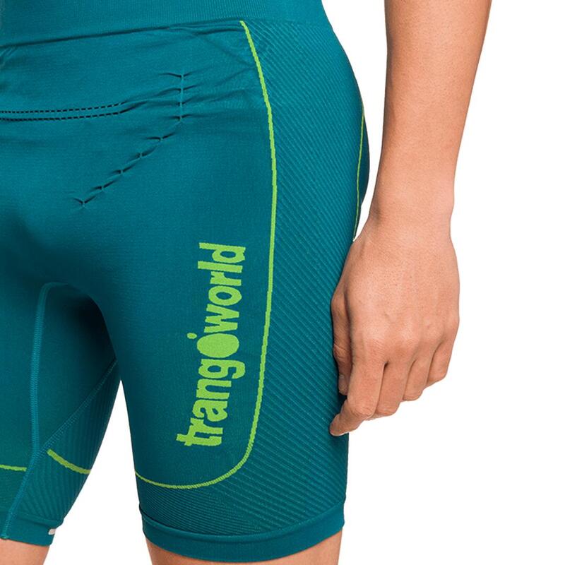 Pantalones cortos de Trail Running para Hombre Trangoworld Omex Azul/Verde