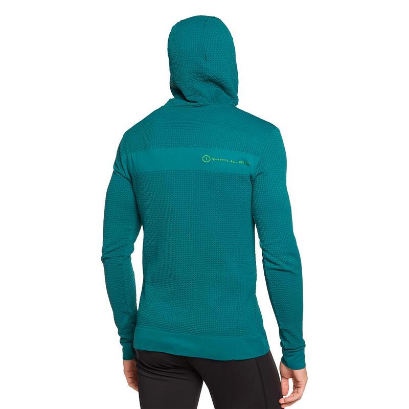 Sudadera de Trail Running para Hombre Trangoworld Tromso Azul/Verde