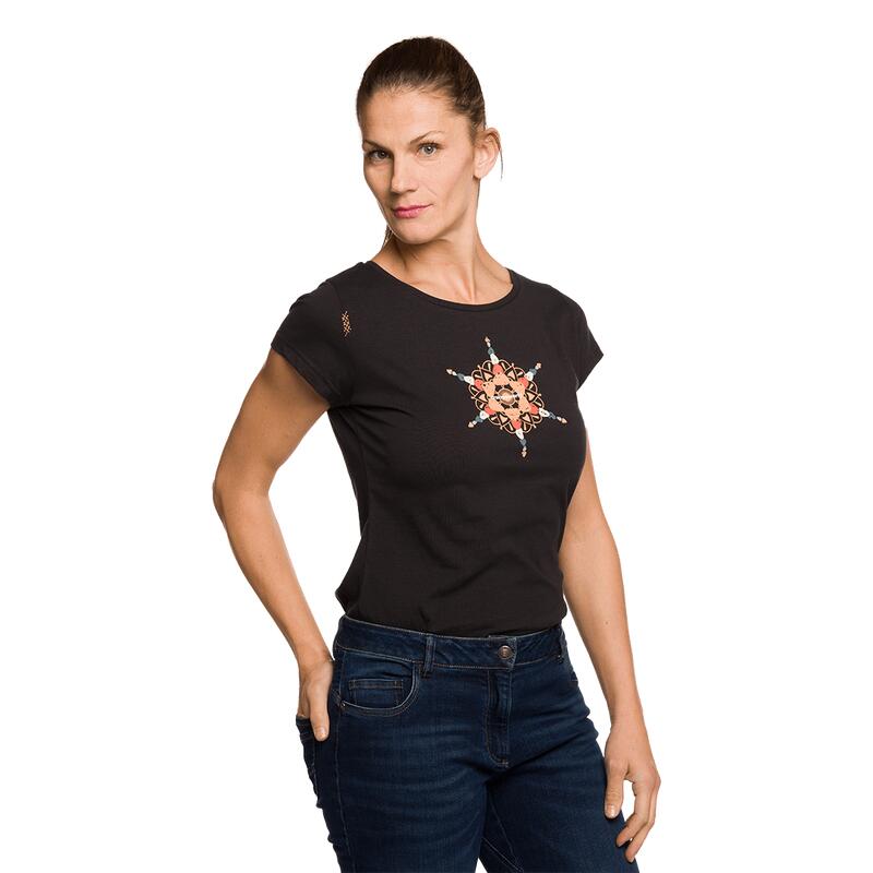 Camiseta para Mujer Trangoworld Mandala Negro