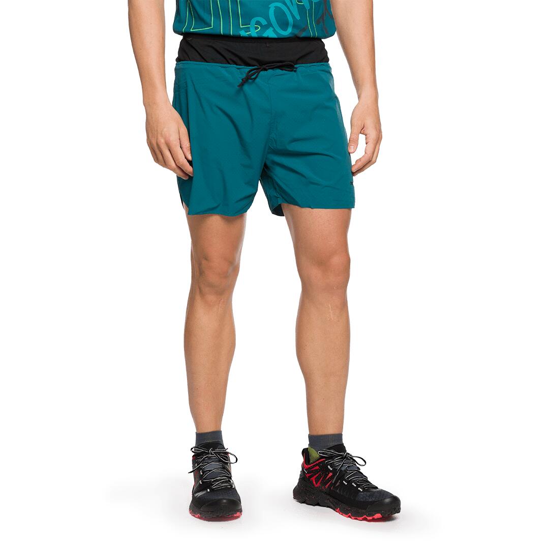 Pantalones cortos de Trail Running para Hombre Trangoworld Grotte Azul/Naranja 3/7