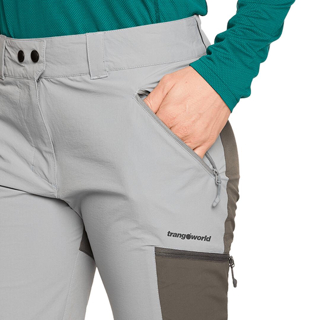 Pantalón para Mujer Trangoworld Malaren Gris/Gris/Gris 5/7