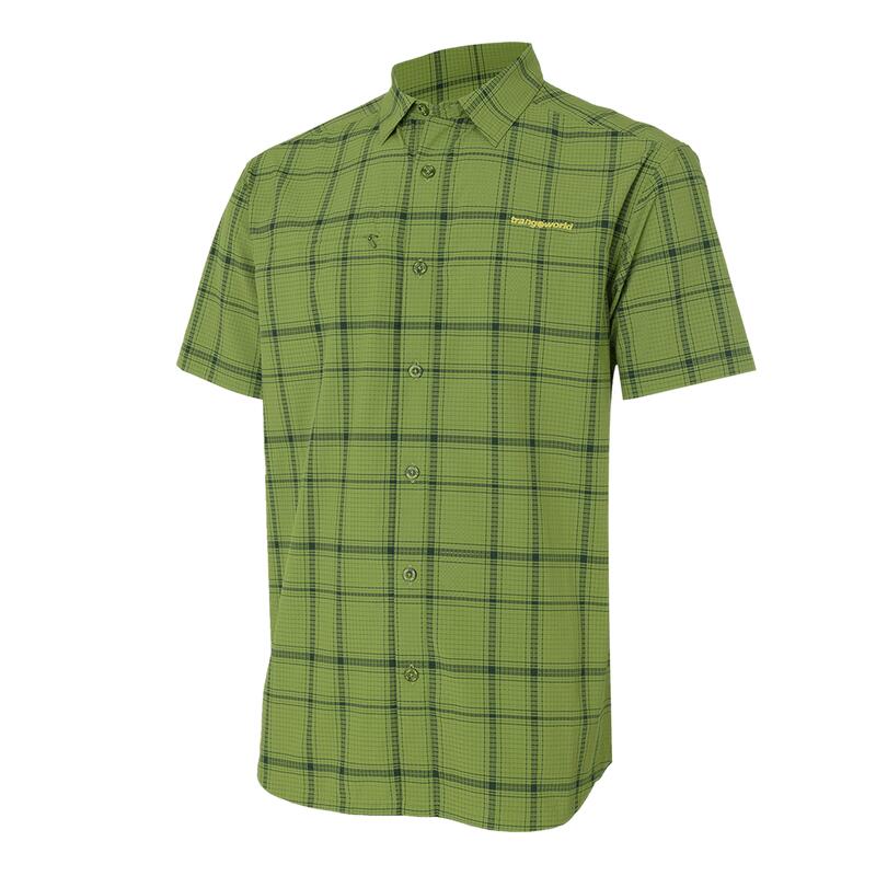 Camisa mangas cortas para Hombre Trangoworld Cassiar Verde/Gris