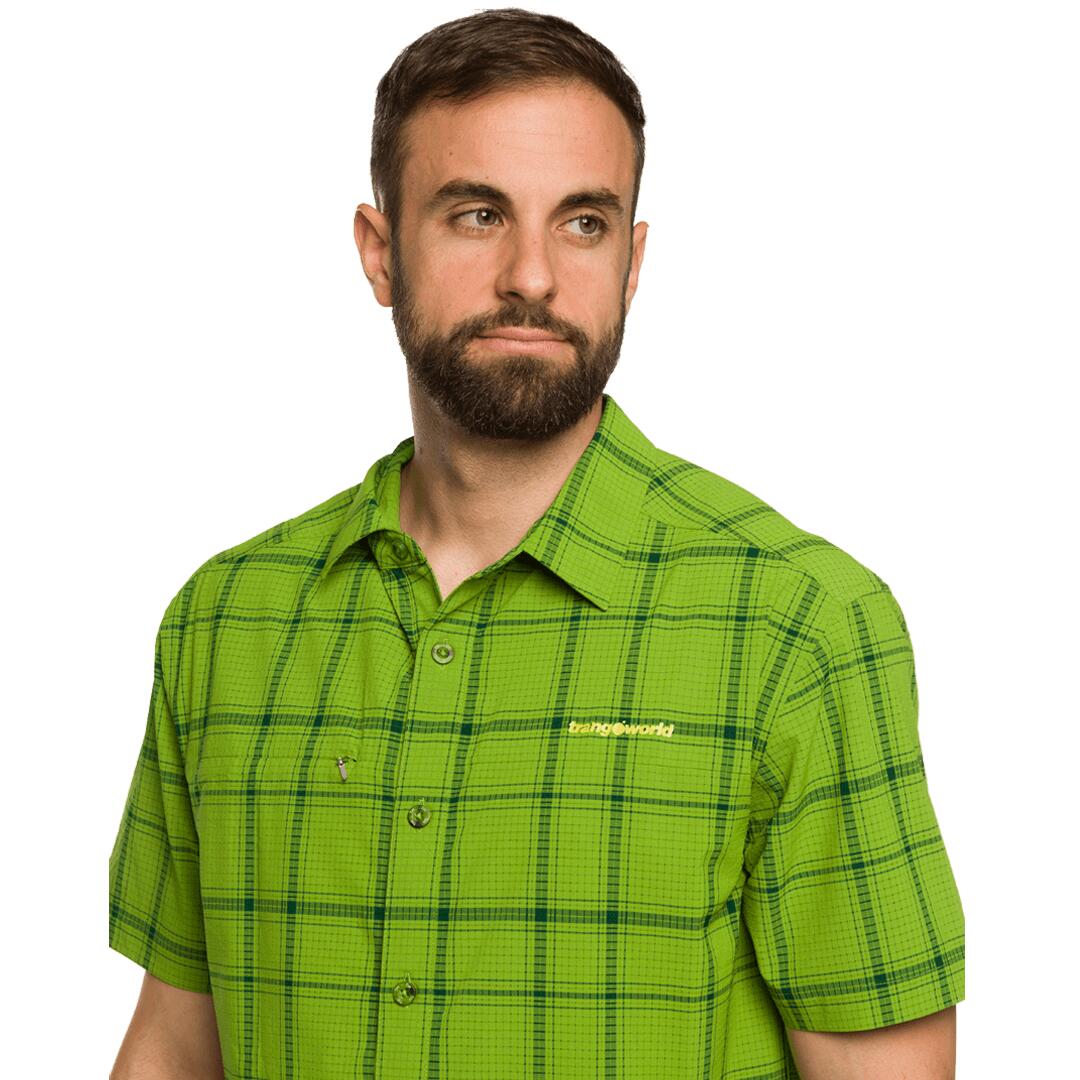 Camisa mangas cortas para Hombre Trangoworld Cassiar Verde/Gris 5/6