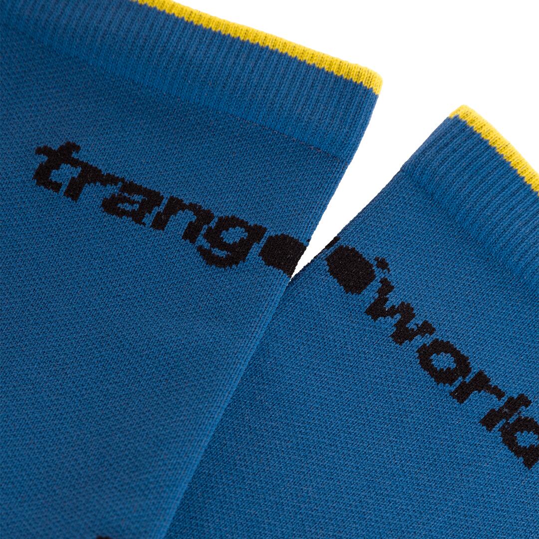 Calcetines de Trail Running Trangoworld Valeille Azul/Naranja de caña media 2/4