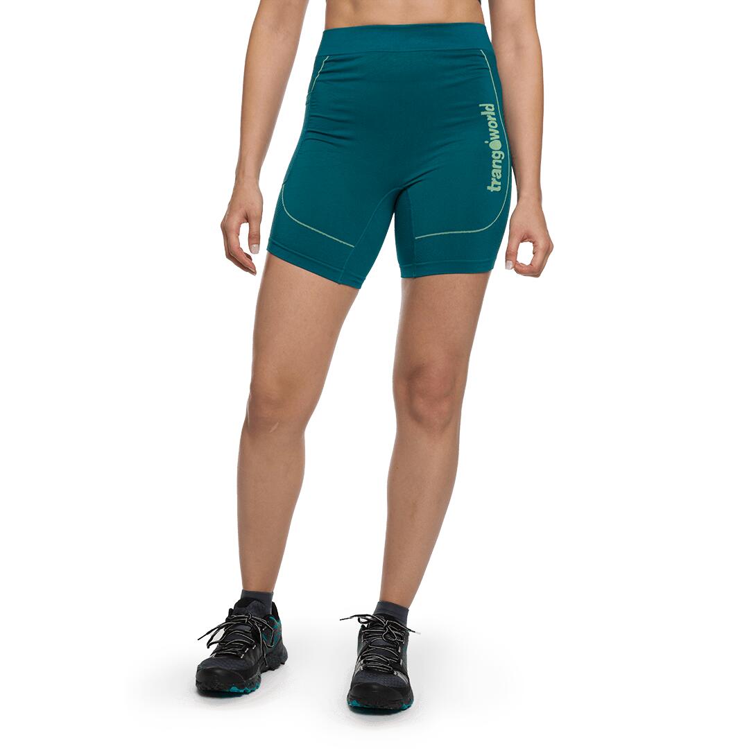 TRANGOWORLD Mallas cortas de Trail Running para Mujer Trangoworld Jarret Azul/Verde