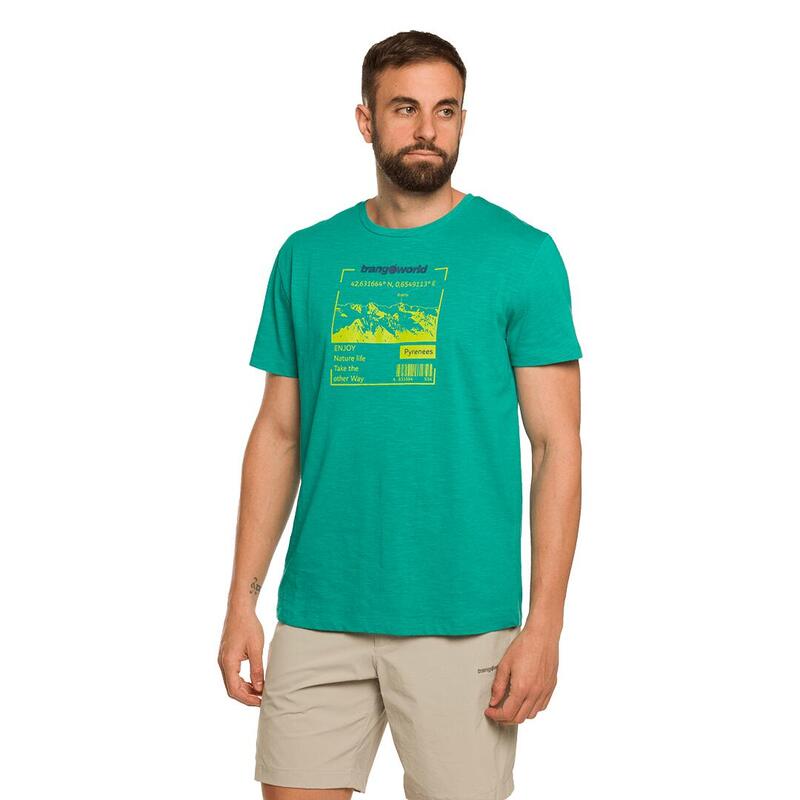 Camiseta para Hombre Trangoworld Aruca Verde/Azul protección UV+30