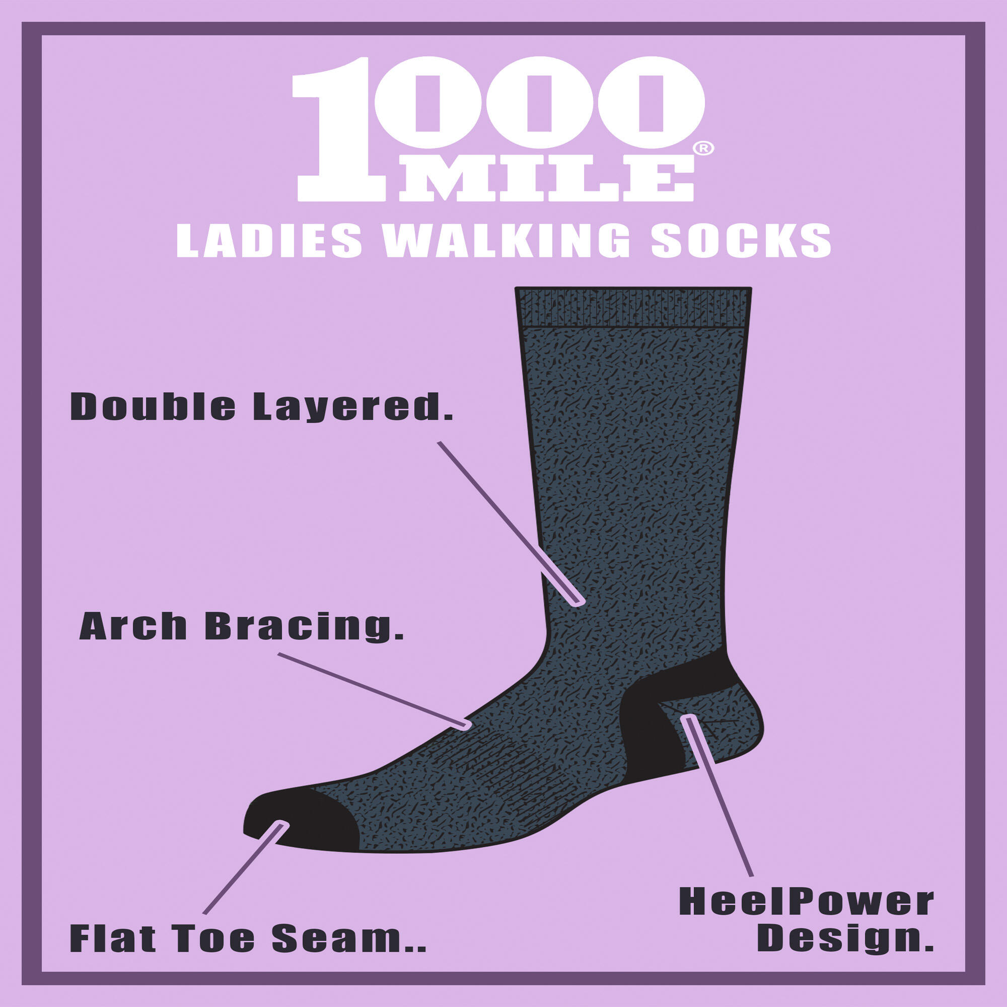 1 Pack Ladies Lightweight Walking Repreve Socks 3/3