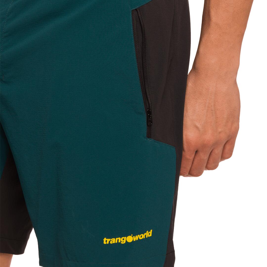 Pantalones cortos para Hombre Trangoworld Hornavan Verde/Negro/Amarillo 6/7