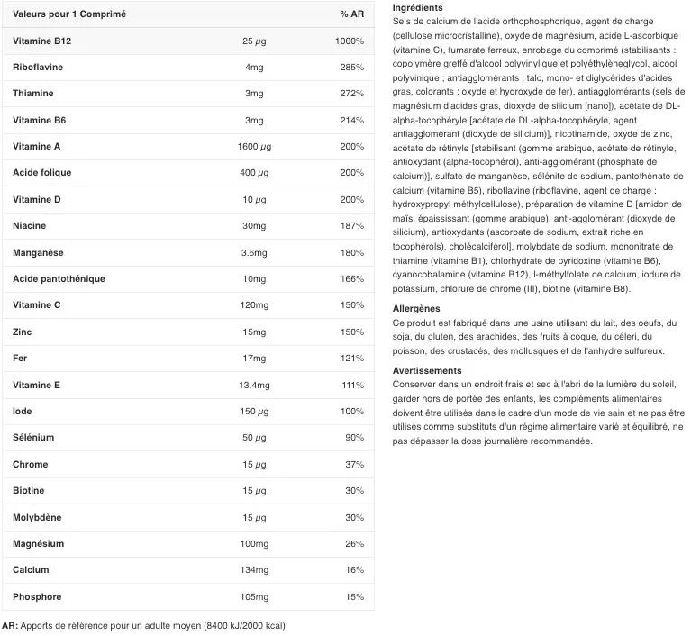 Multivitamines - Vegan Multivitamin - 60 Comprimés 2/3