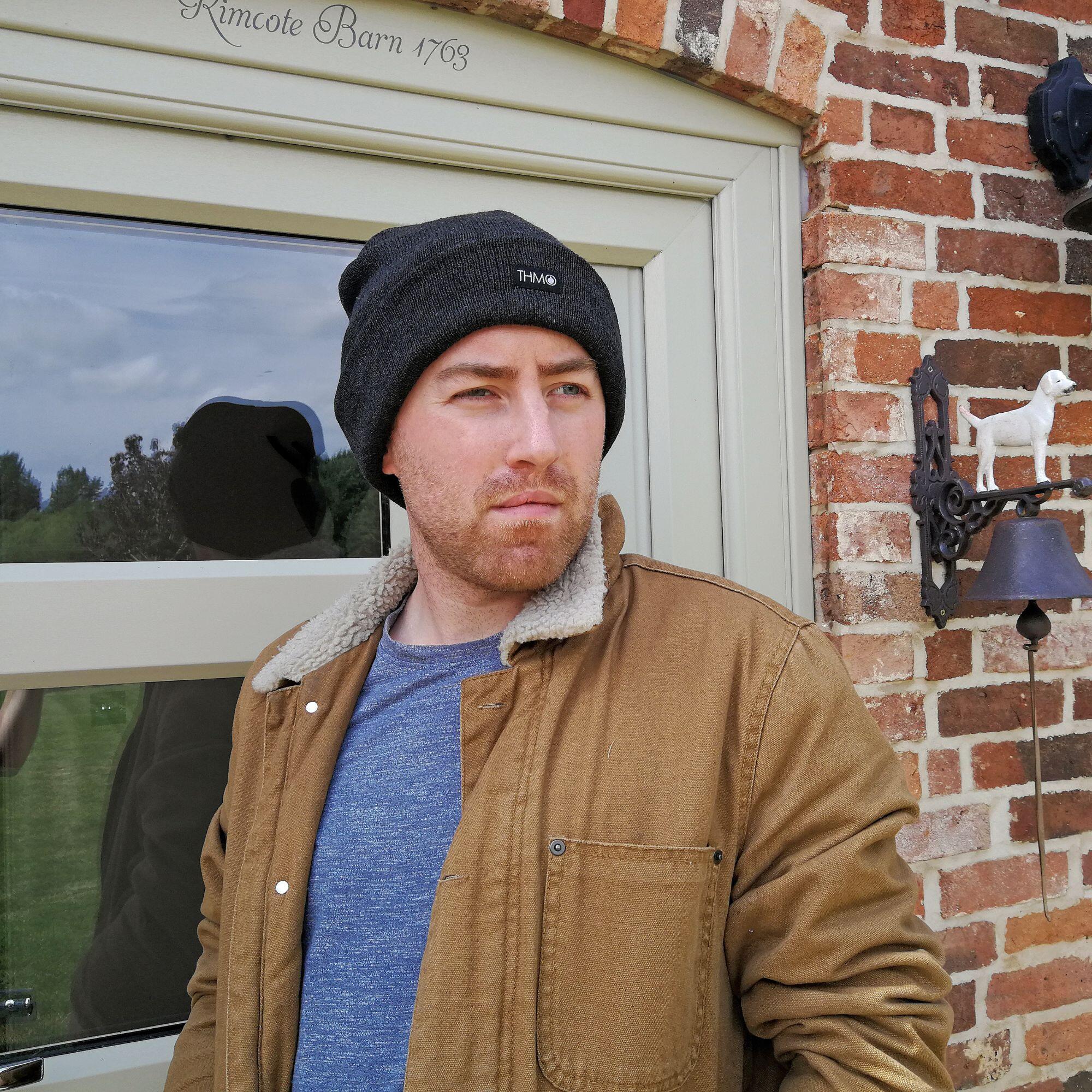 Mens Outdoor Thermal Knitted 40g 3M Thinsulate Lined Beanie Hat THMO