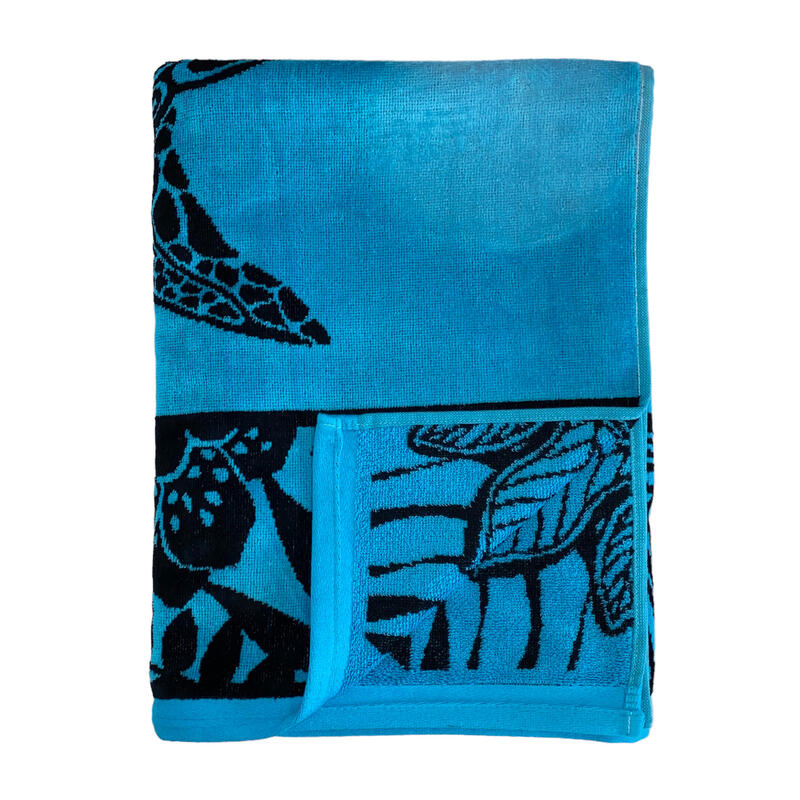 Serviette de plage éponge velours Jacquard Lagao 90x170 400g/m²