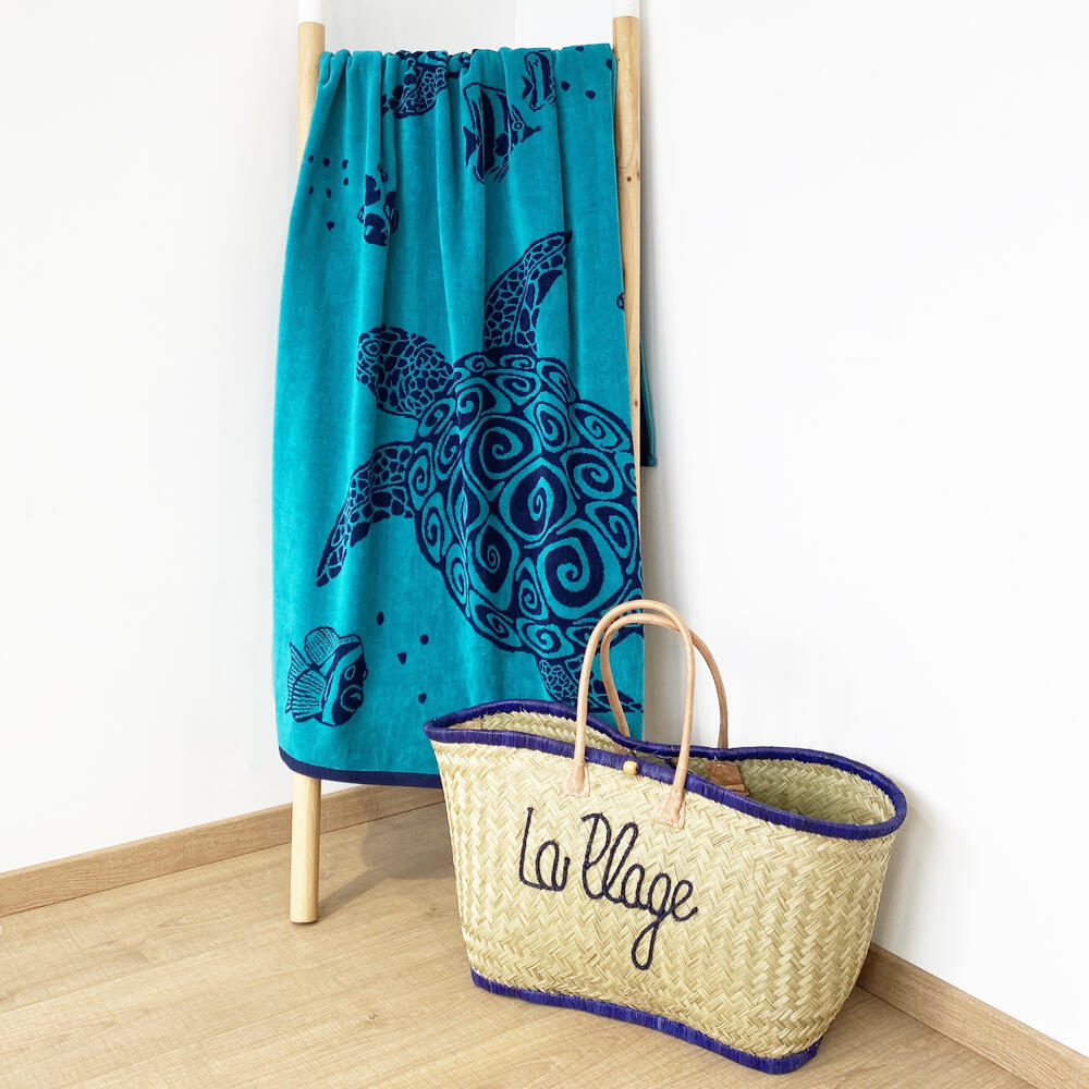 Serviette de plage éponge velours Jacquard - Osa - 90x170cm - 400g/m² 2/3