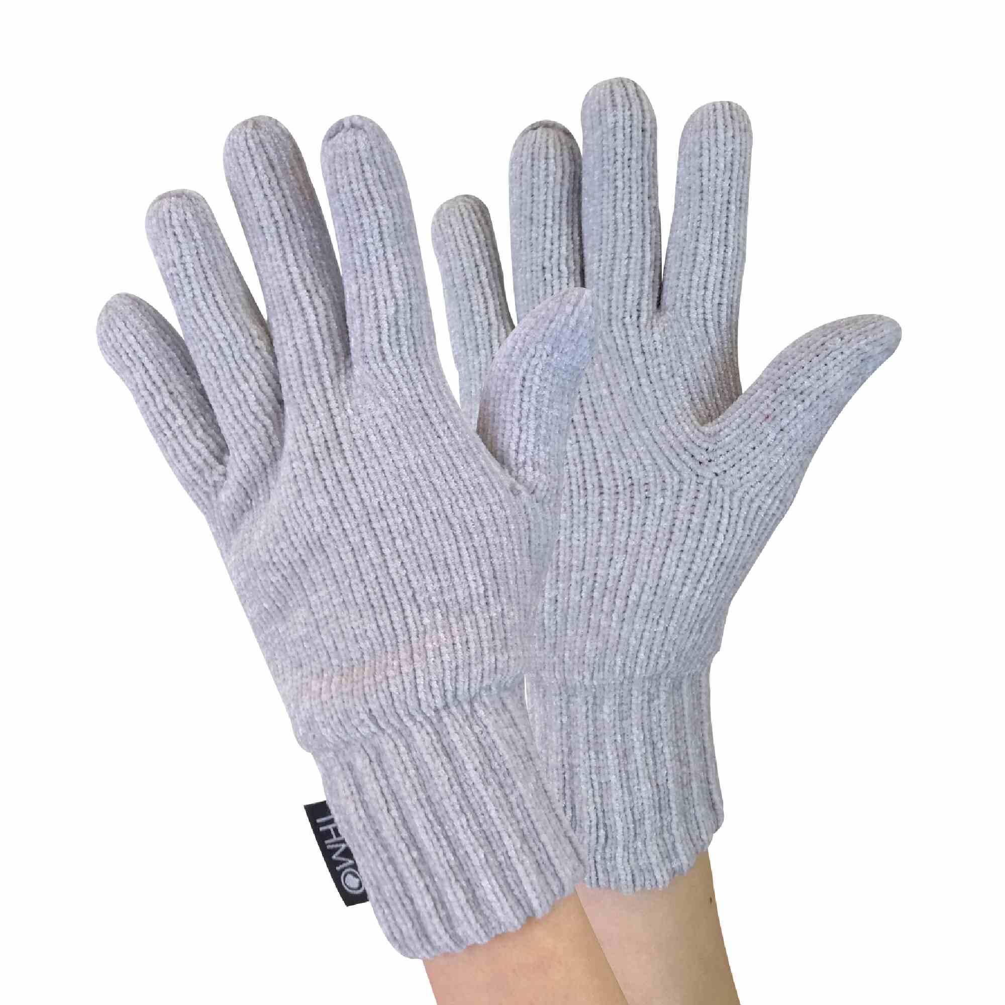 Ladies Thinsulate Soft Chenille Thermal Ribbed Beanie Hat & Gloves Set 2/6