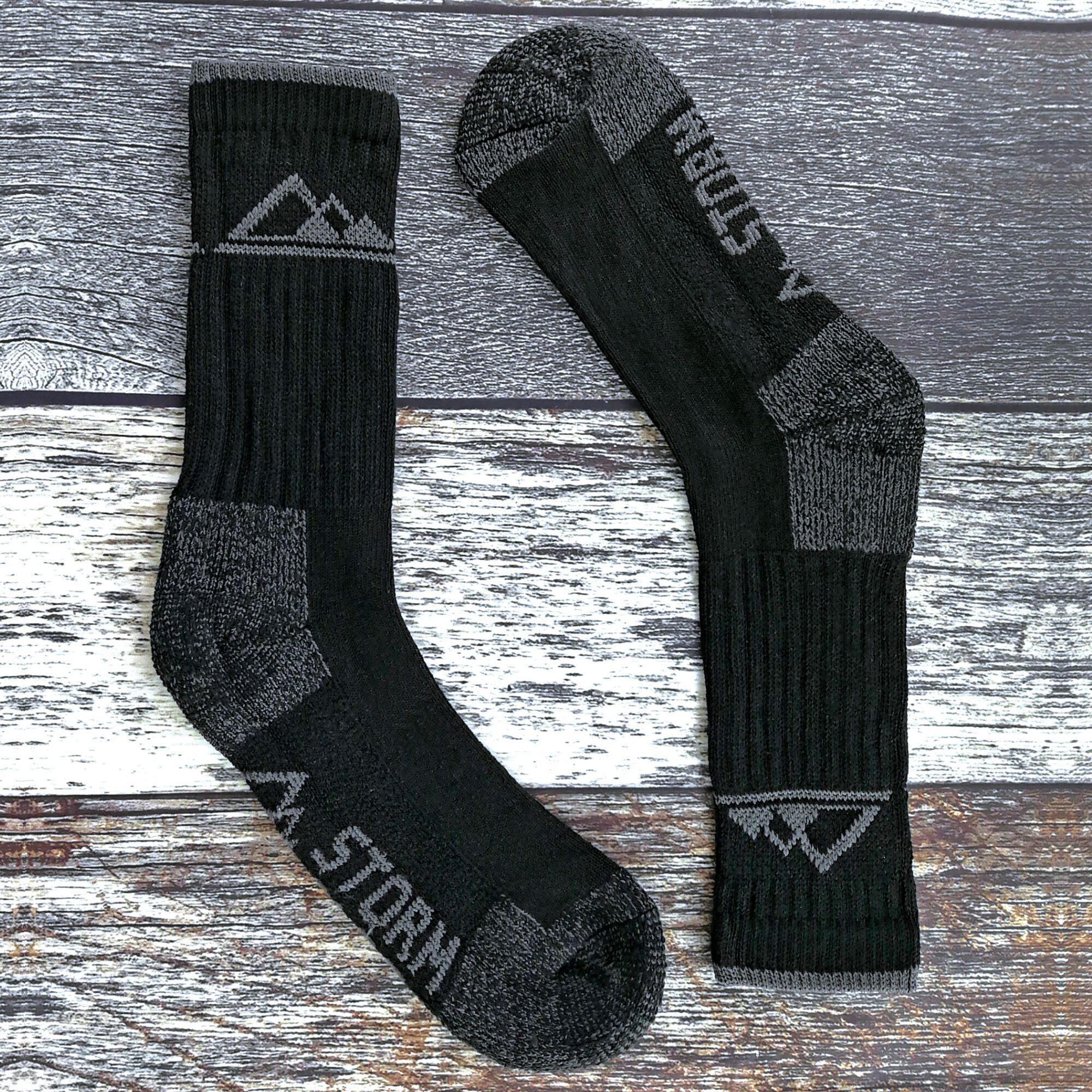 3 Pack Mens Heavy Cushioned Outdoor Cotton Hiking Socks 3/6
