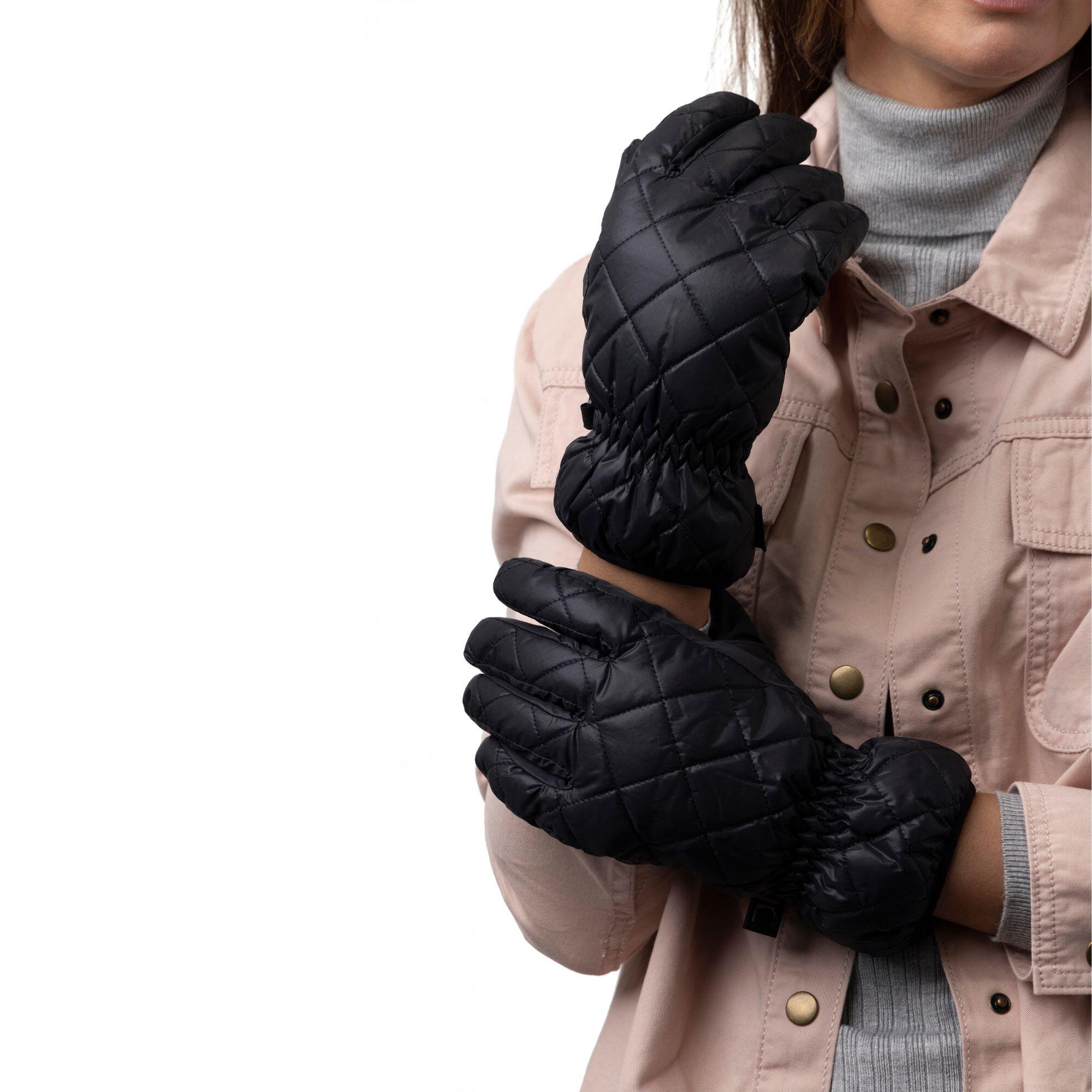 Womens Quilted Thermal Waterproof Wind Resistant Thermal Gloves for Winter 4/5