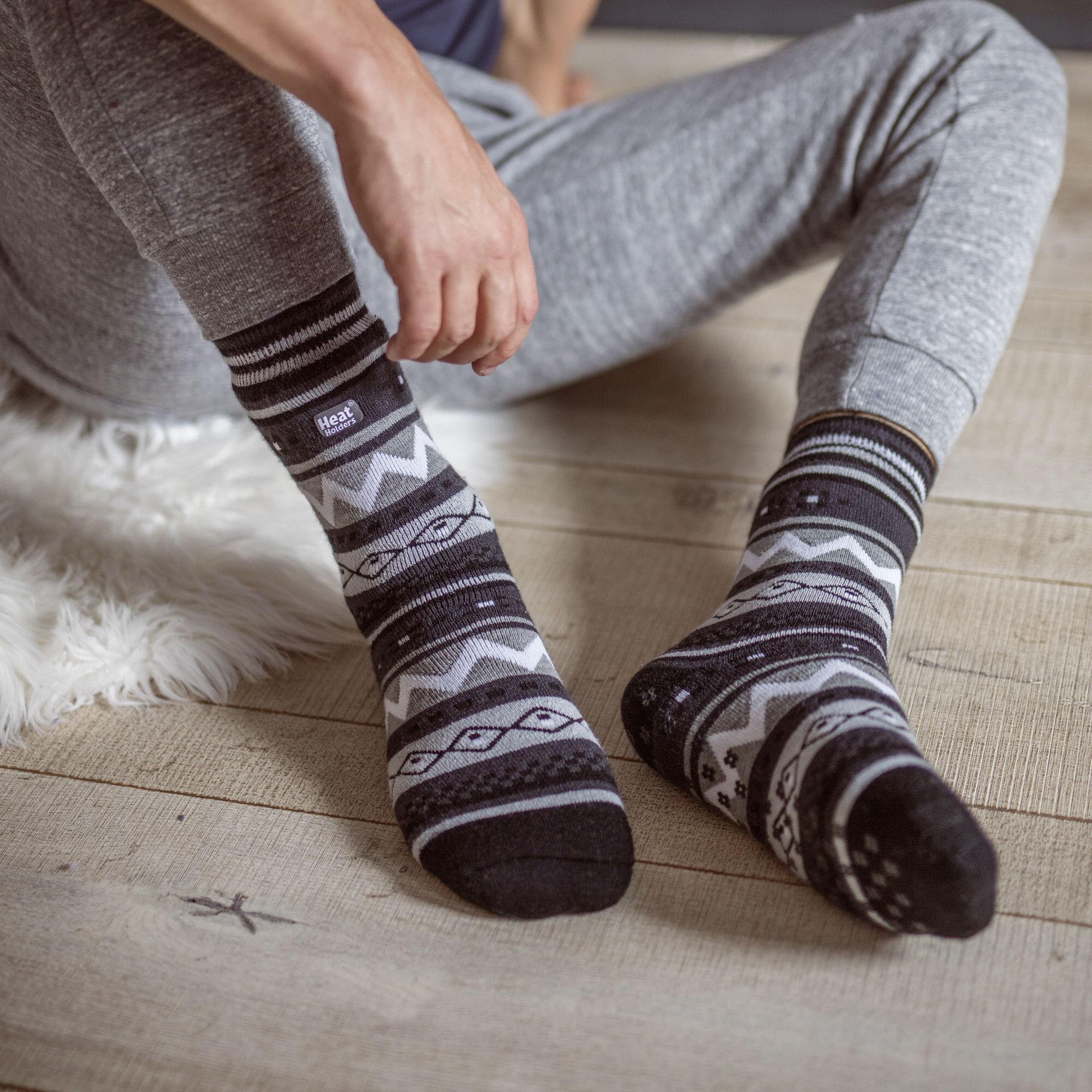 Heat Holders - Homme Hiver Chaudes Chaussettes Thermiques avec Antidérapantes 3/6
