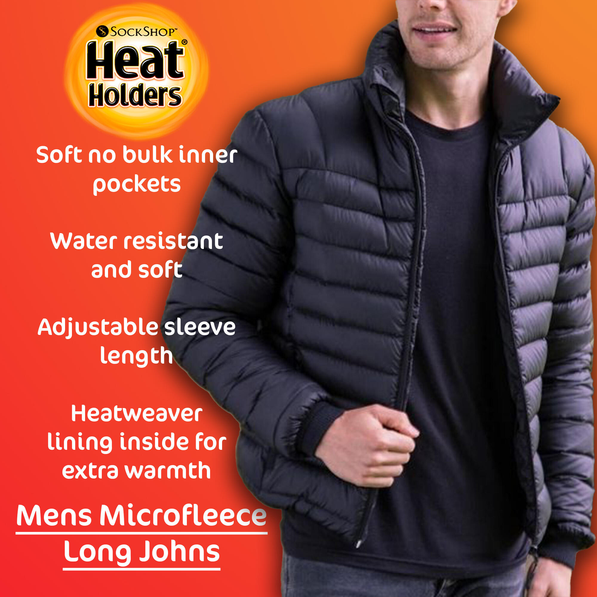 Mens Thermal Waterproof Fleece Lined Puffer Jacket Coat in a Bag 3/7