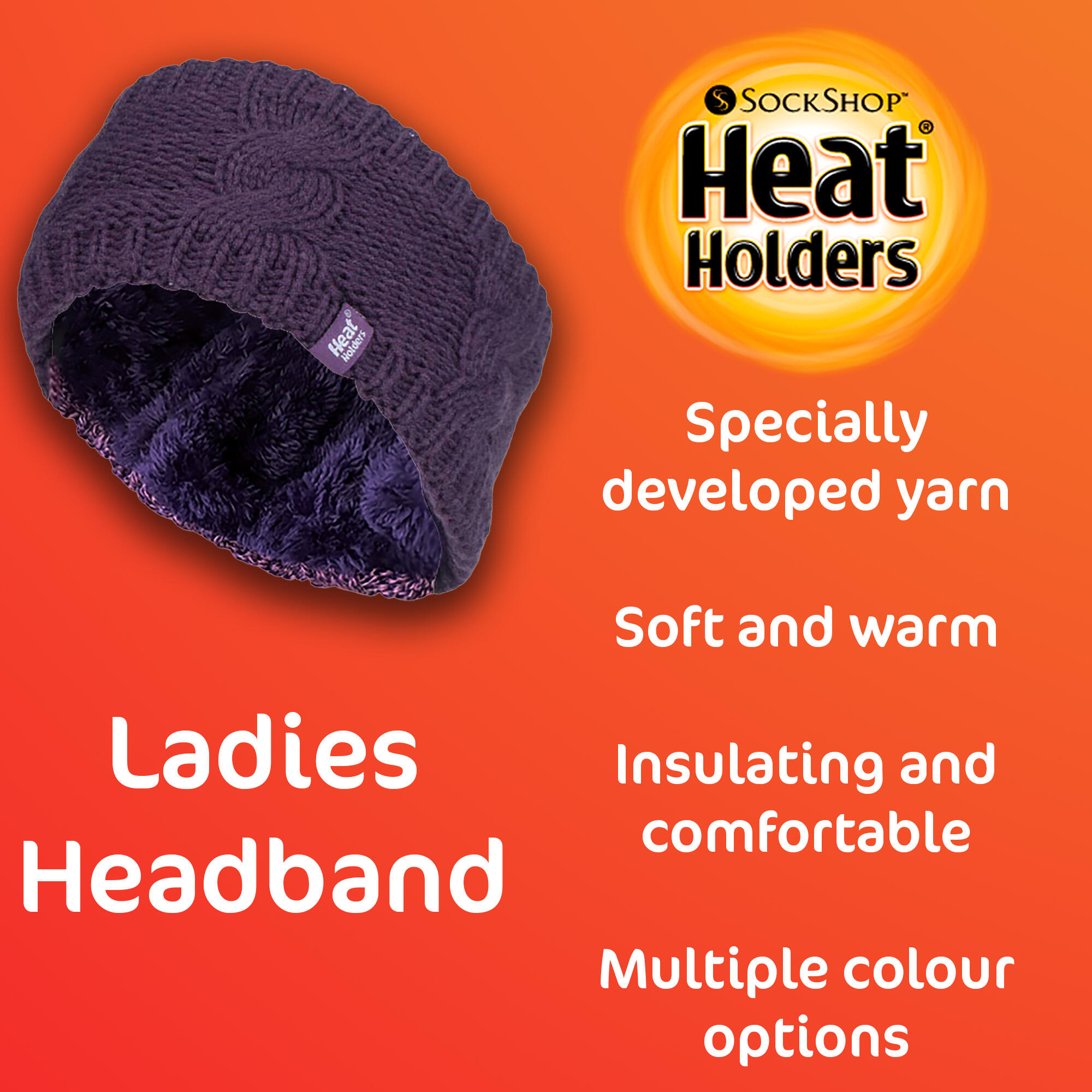 Ladies Cable Knitted Fleece Lined Thermal Winter Ear Warmer Headband 4/4