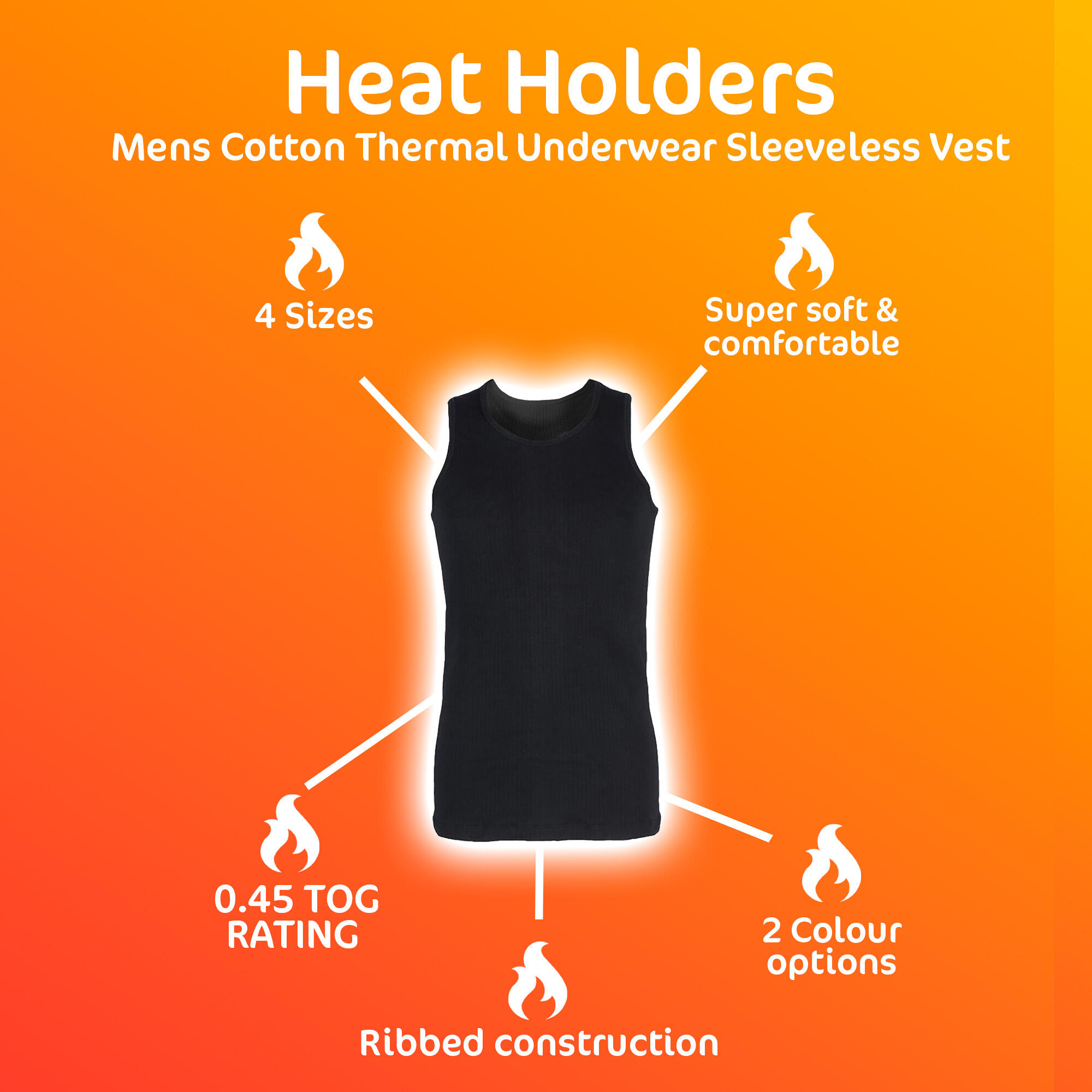 Mens Cotton Thermal Underwear Sleeveless Vest 3/7