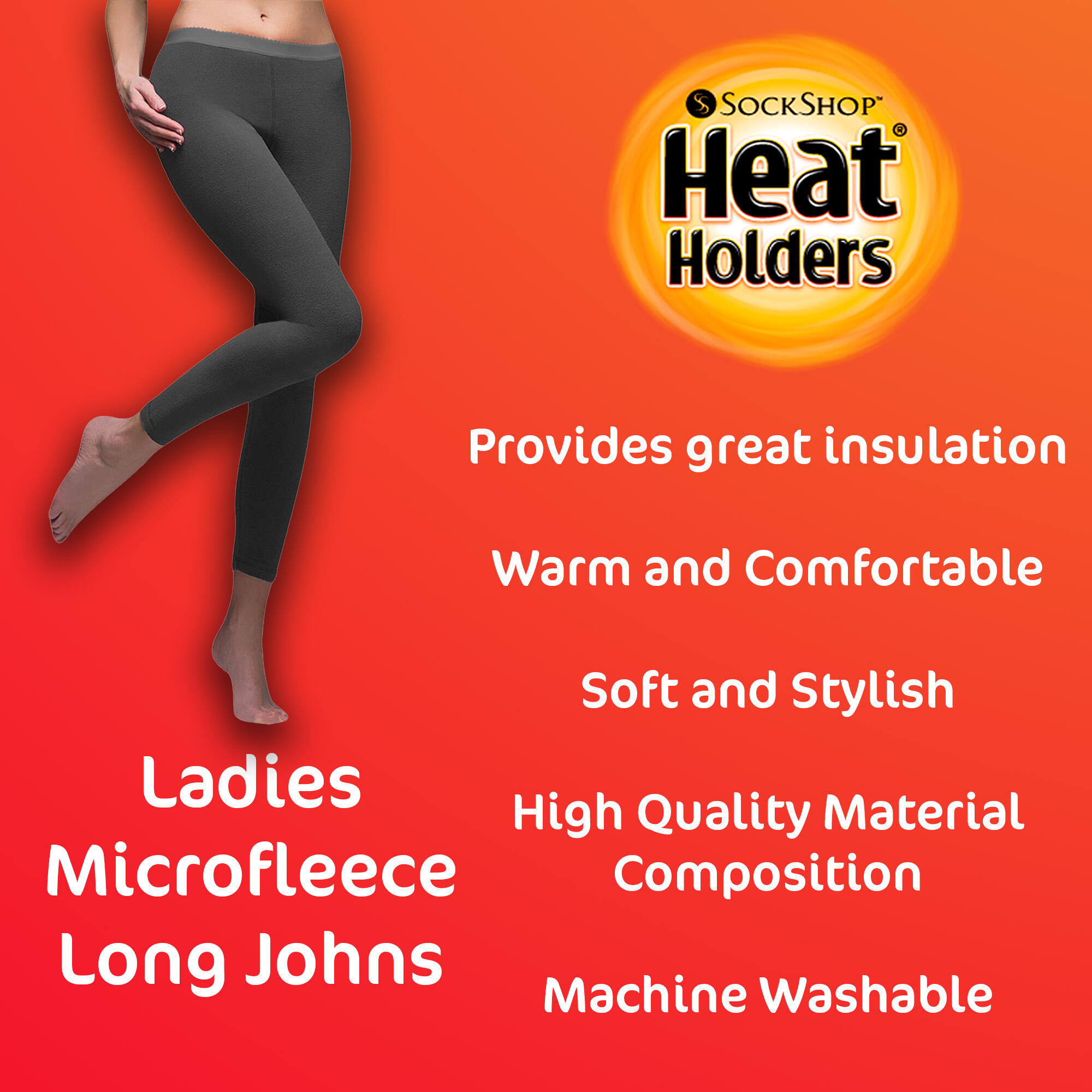 Heat Holders - Lange Unterhosen Damen | Mikrofleece Gefütterte Unterhosen Warm 3/5