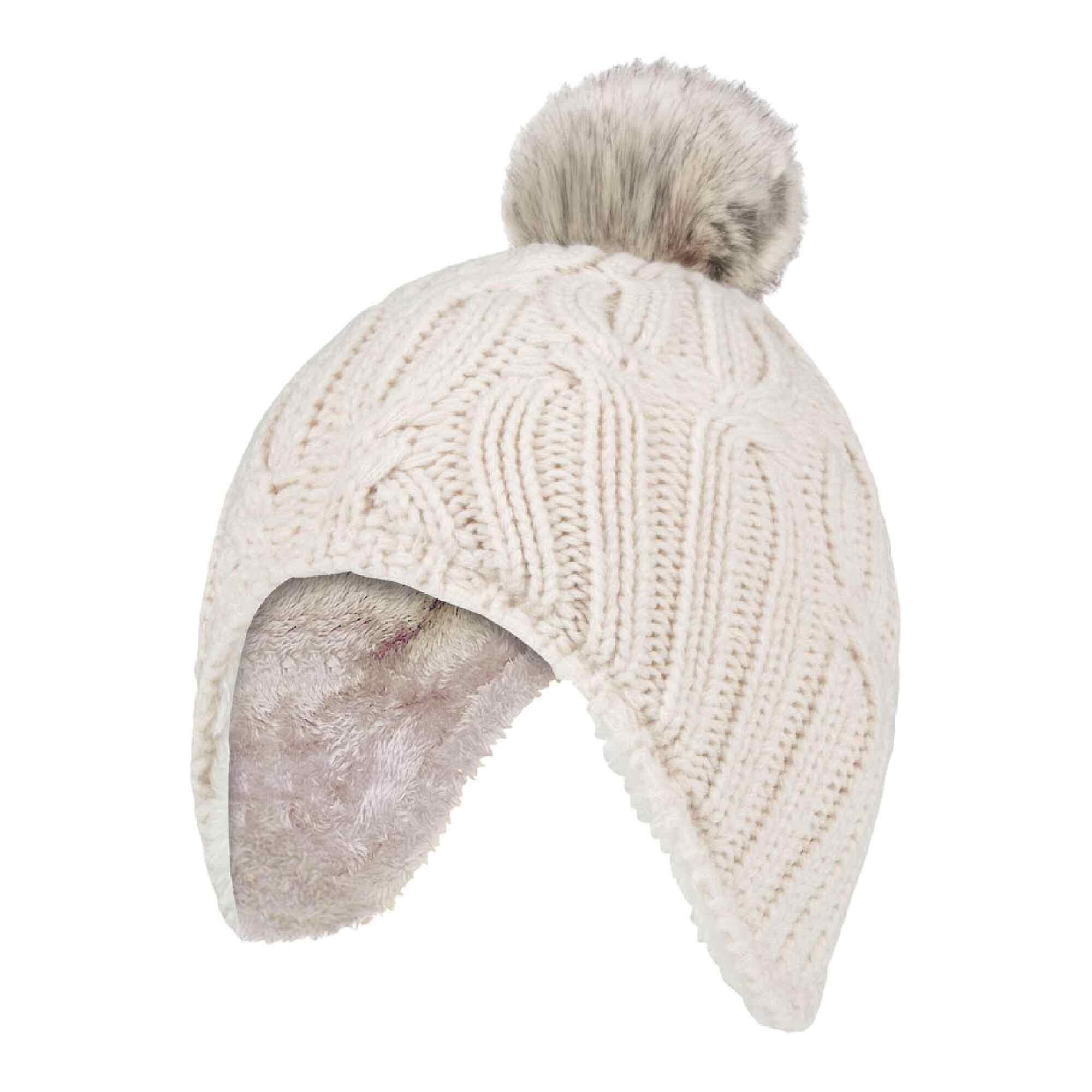 HEAT HOLDERS Girls Cable Knitted Beanie Hat with Pom Pom Bobble for Winter