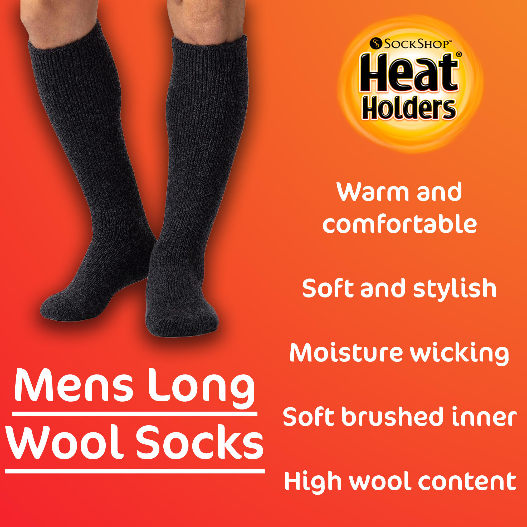 Mens Extra Long Heavy 2.7 TOG Knee High Thermal Wool Rich Socks 4/4