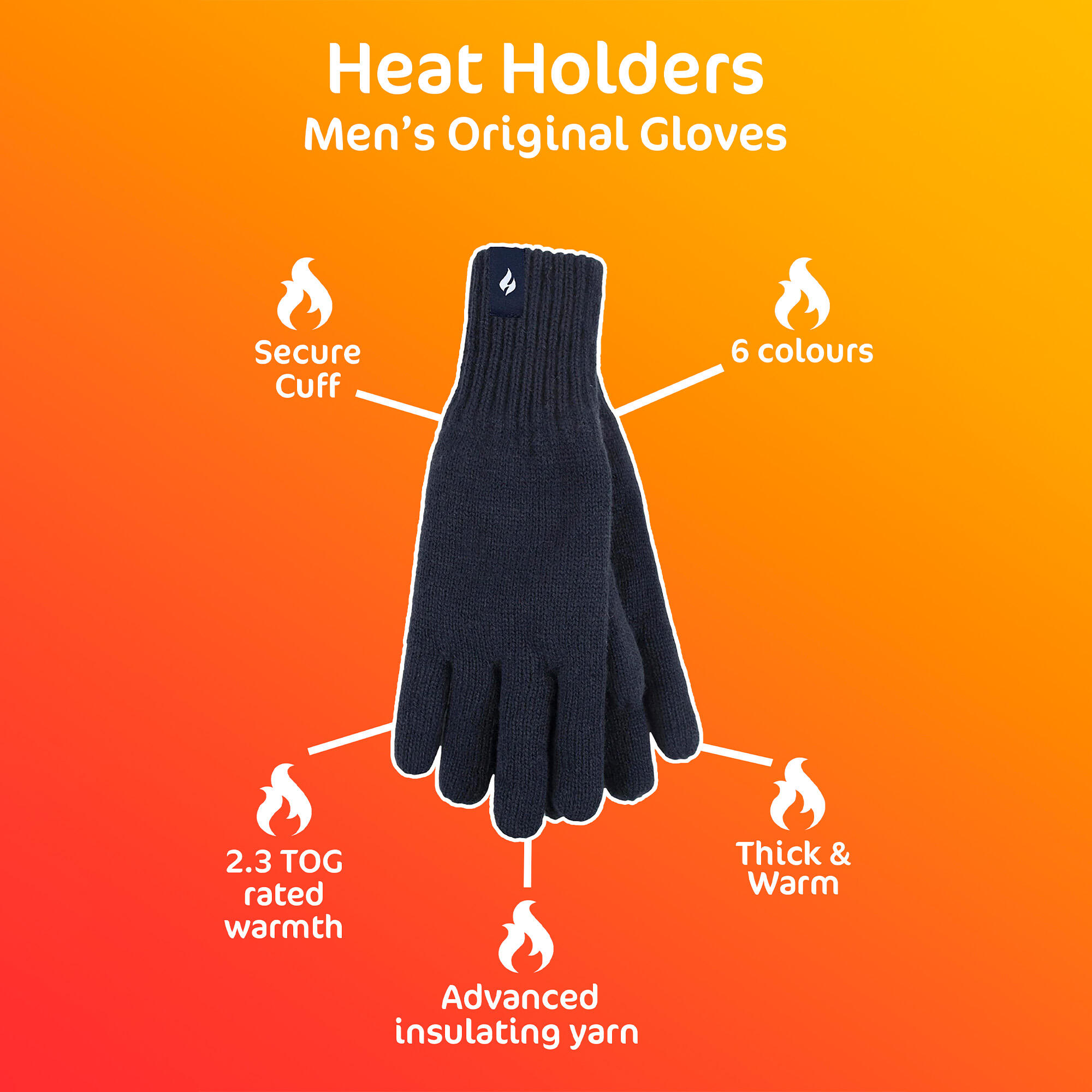 Mens Winter Warm Fleece Lined Thermal Gloves with Heatweaver Lining 4/4