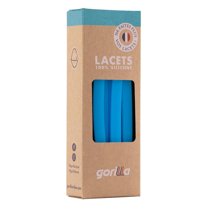 Lacets Élastiques Larges Pour Chaussures Sneakers Silicone bleu banquise