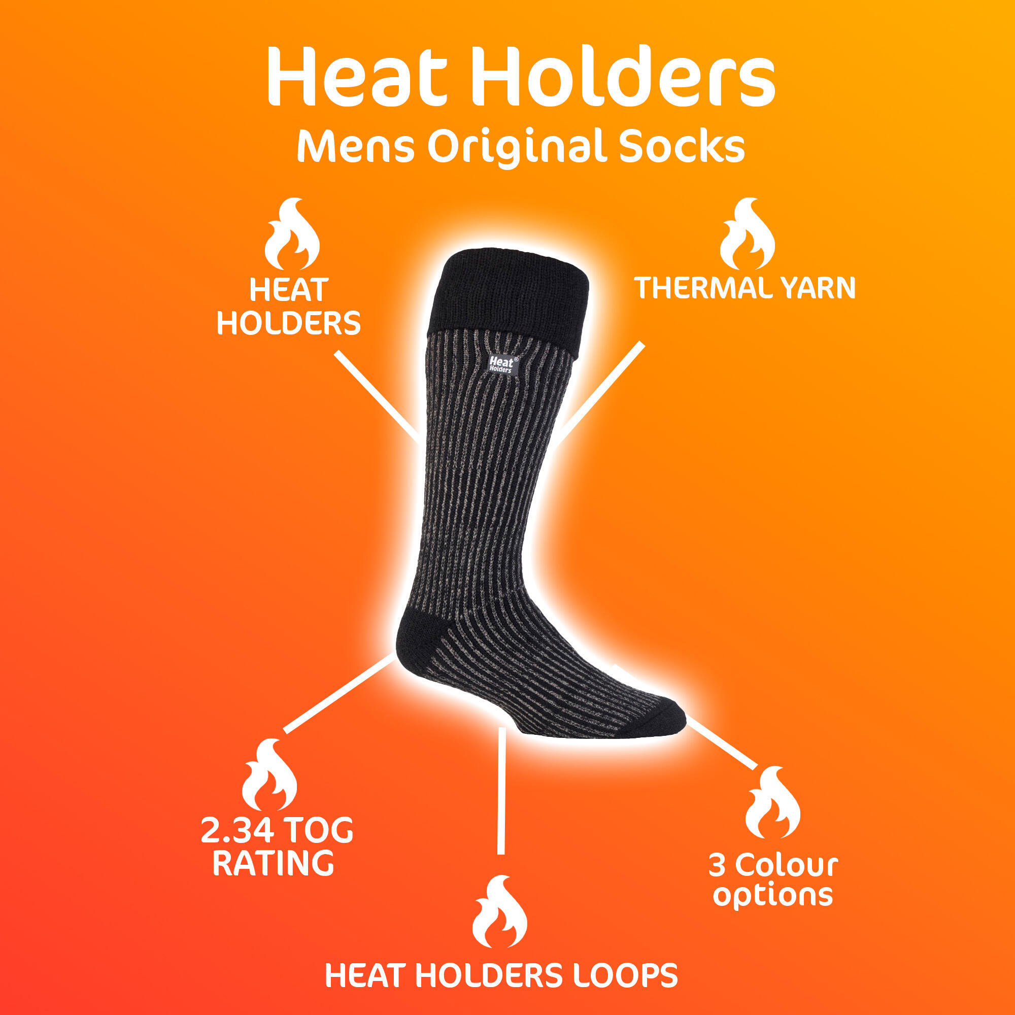 Mens Warm Winter Knee High Ribbed Thermal Boot Socks 4/4