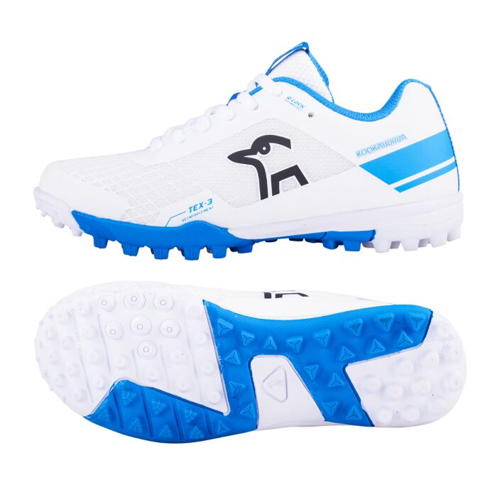 Kookaburra KC 5.0 Rubber Junior Cricket Shoes - White/Royal 1/4