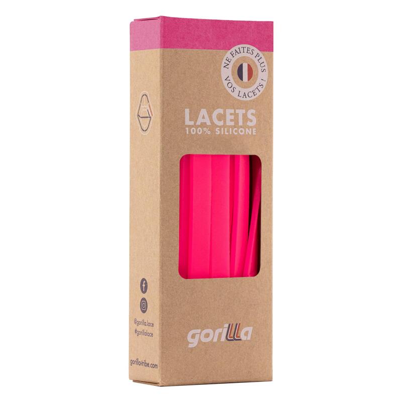 Lacets Élastiques Larges Pour Chaussures Baskets Sneakers Silicone - rose fluo