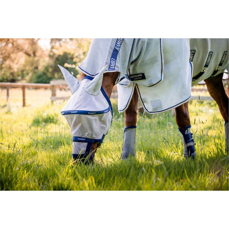 Fliegenmaske Rambo Plus Horseware Silber-Blau