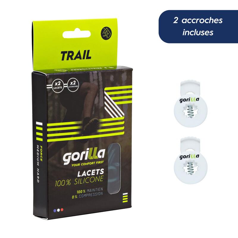 Lacets élastiques pour le trail - silicone - blanc