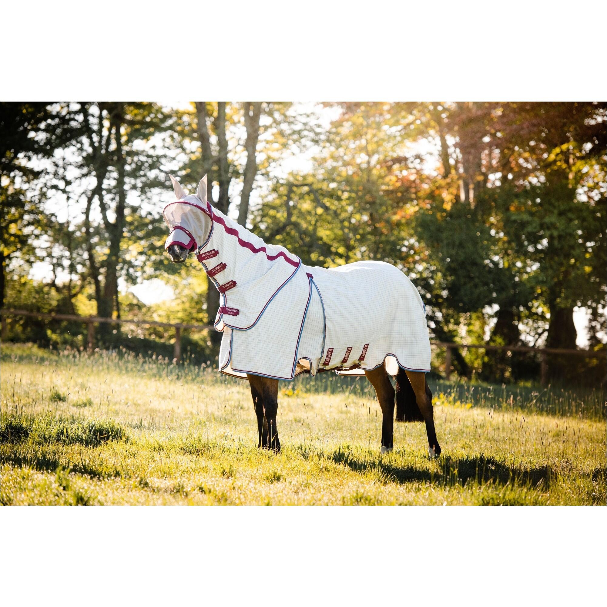 Fliegenmaske RAMBO Plus oatmeal/cherry 3/4