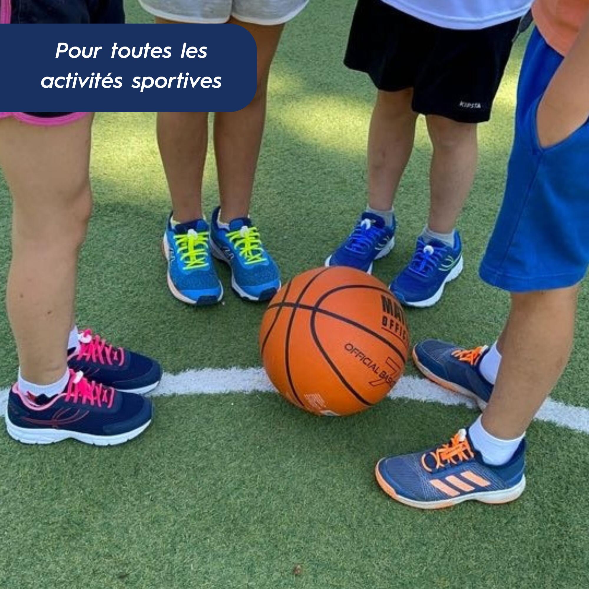 Lacets élastiques multisports junior - silicone - vert fluo 3/6