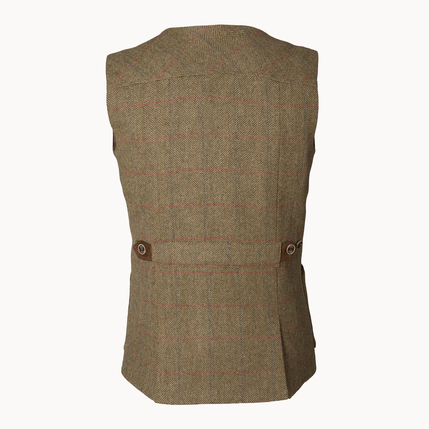 Chaleco Caza Hombre Pasión Morena 07026 Caqui Tiradora Tweed Largo 2/3