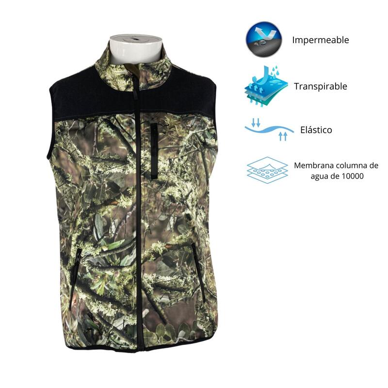 Chaleco Caza Hombre Pasión Morena 07018 Camuflaje Soft Shell Ligero